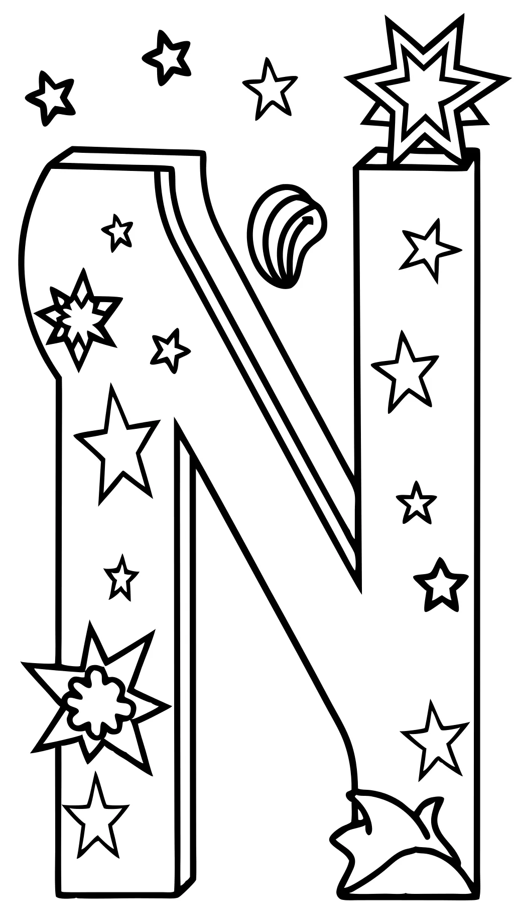 n letter coloring pages